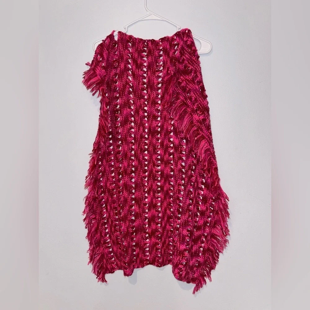 Luxurious Fringe Pink Knitted Baby Throw Blanket
